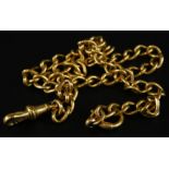 An 18ct gold watch chain, with belcher links, clip, and clasp, 30.2g. (M)