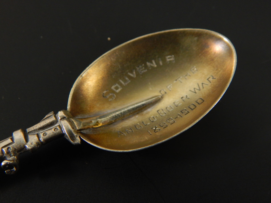 A Victorian silver Anglo-Boer war souvenir spoon, the handle in the form of a gun, marked Lee- - Image 2 of 3