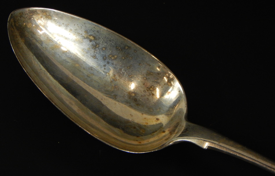 A George III silver basting spoon, in fiddle pattern, London 1798, 3½oz. (M)