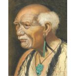 Vera Cummings (1891-1949). A Maori Chief - Patara Te Tuhi, oil on canvas, signed, 24.5cm x 19.5cm (