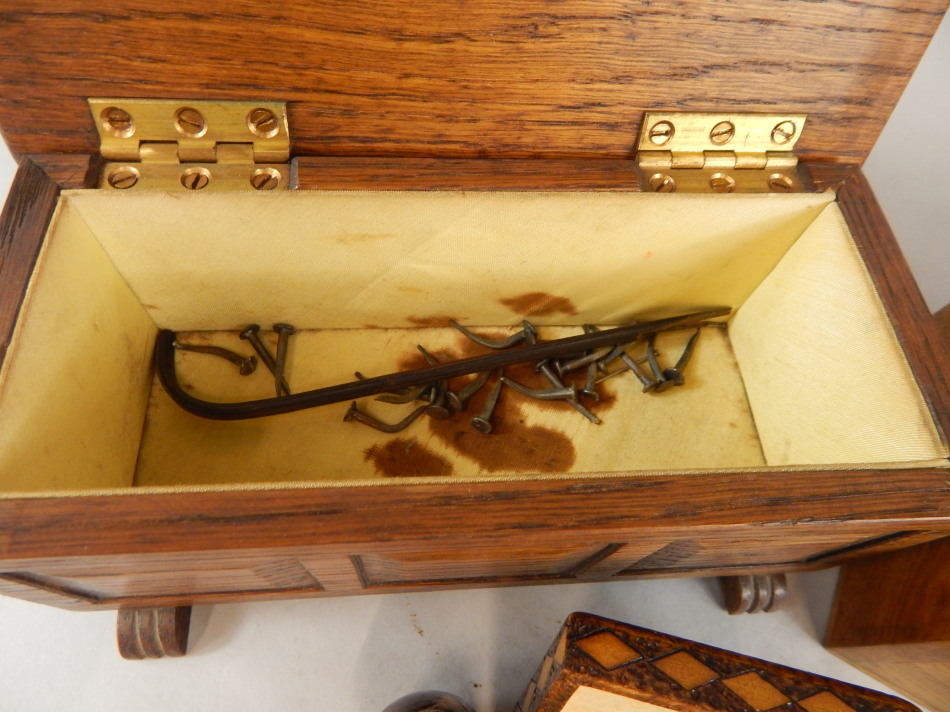 Various wooden items, to include a miniature oak coffer, etc. (M) - Image 3 of 4