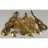 A quantity of late 19th/early 20thC horse brasses, and other metalware. (M)