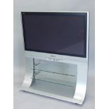 A Panasonic silver Viera 42" television, with stand (M)