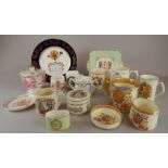 A quantity of commemorative mugs etc., to include Parian pieces (M)