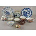 A collection of oriental items, to include a Chinese provincial ginger jar base, a saucer dish,