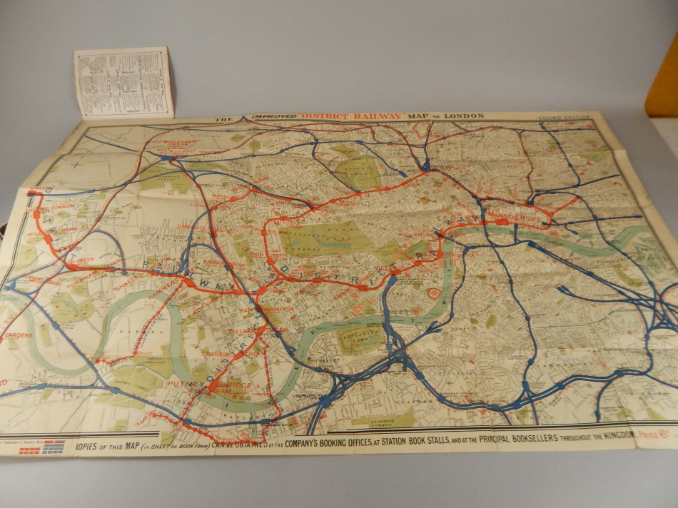 An Improved District Railway map of London, second edition, various transport related tickets, - Image 3 of 3