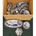 A quantity of blue printed pottery, mainly Booths Real Old Willow (M)