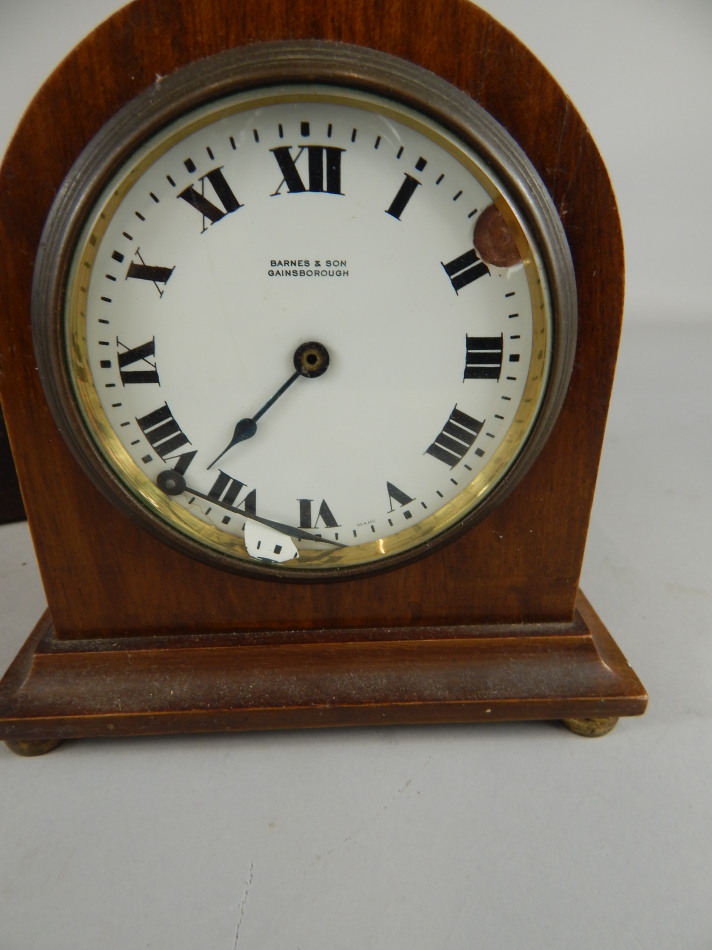 A collection of late 19th/early 20thC items, to include a mantel timepiece, the dial stamped - Image 5 of 6