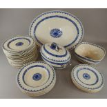 A Minton Ganges patterned blue and white part dinner service, together with oval tureen and cover,