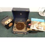 A Volmar electric vintage gramophone, a Roberts portable radio etc. (M)