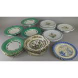 A collection of 19thC porcelain, to include a floral decorated part dessert service, Aynsley