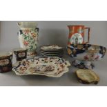 A collection of Ironstone items, to include a pair of Mason's cache pot (AF) etc. (M)