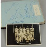 An album of cricket autographs, to include Don Bradman and other members of the 1948 Australian