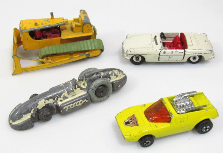 Various diecast vehicles, Dinky, etc.,. to include sided truck, 10cm long, saloon cars, taxi, - Image 5 of 6