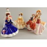 Six Royal Doulton porcelain figures, to include three from The Pretty Ladies Series, to include