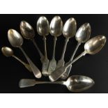 Various silver spoons and a teaspoon, various assays, designs etc. 7¼ozs