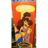 A large promotional Nestle banner for The Disney Hercules cartoon, 186cm high, 98cm wide.