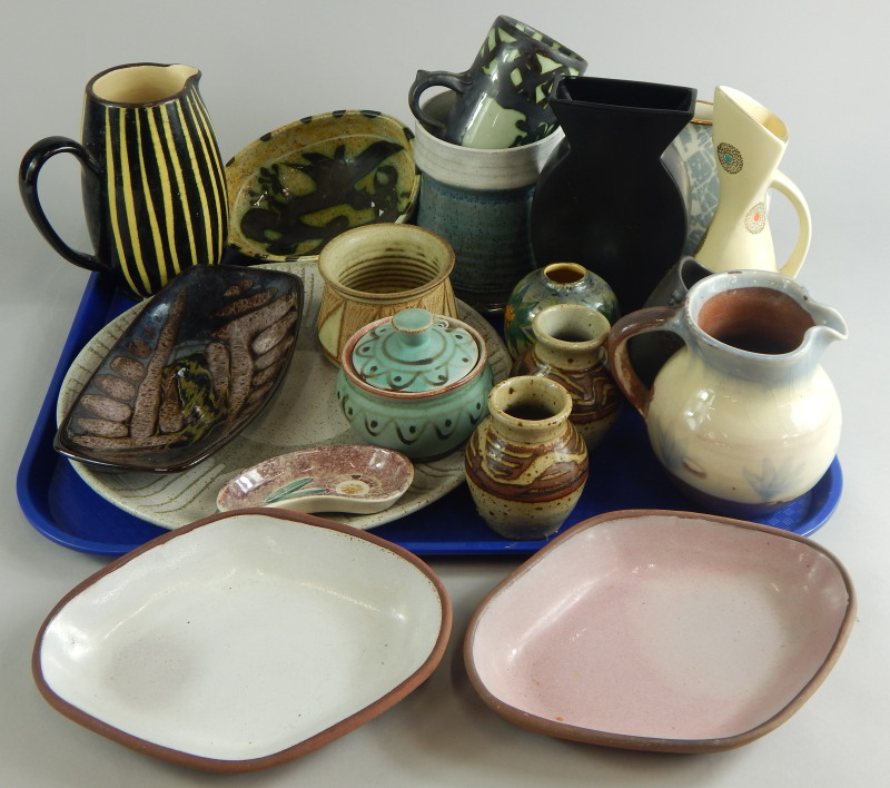 A quantity of Studio ceramics, etc., to include jugs, vases, etc.