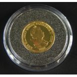 A 2008 Tristan da Cunha 22ct gold quarter guinea, 2.1g