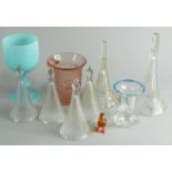 A quantity of glass trumpets, other glass, etc.