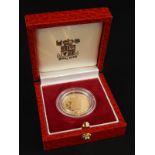 A Royal Mint 500th Anniversary 1489-1989 gold sovereign, with original certificate and box