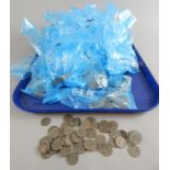 A large quantity of mainly nickel silver sixpences, from the 1950's and 60's, etc.