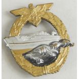 A Third Reich Nazi E-boat war badge, 2nd type.