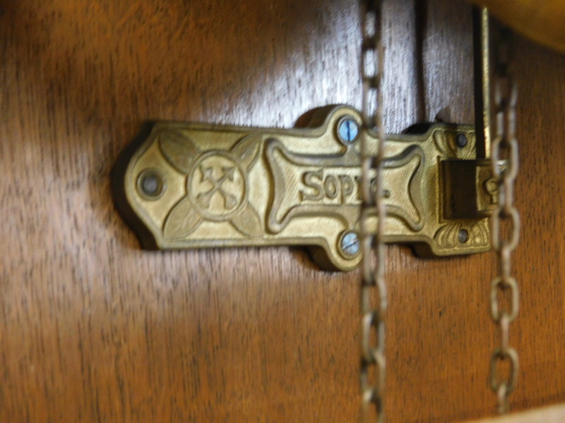 An Art Deco style oak longcase clock, with silvered dial, 180cm high. - Image 3 of 3