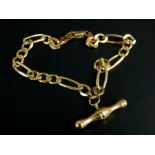 A 9ct gold bracelet, with watch chain fob, 8g all in.