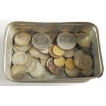 A quantity of early 20thC silver and other coins.