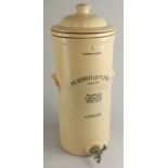 A stoneware water filter, the Berkefeld Filter Company of London, 53cm high