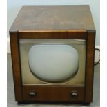 A 1950/60's G.E.C. television in walnut case, 42cm wide.