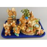 Various Pendelfin figures, stand, large size mother and baby figure 23cm high, etc. (a quantity)