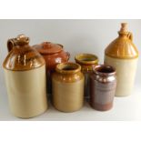 A Litex Products Doncaster two coloured stoneware flagon, with stopper, 40cm high, others for