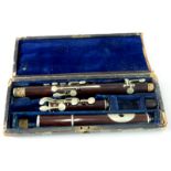 A late 19thC crocus wood Siccama patent flute, by S.A Chappell of 52 New Bond Street London, with