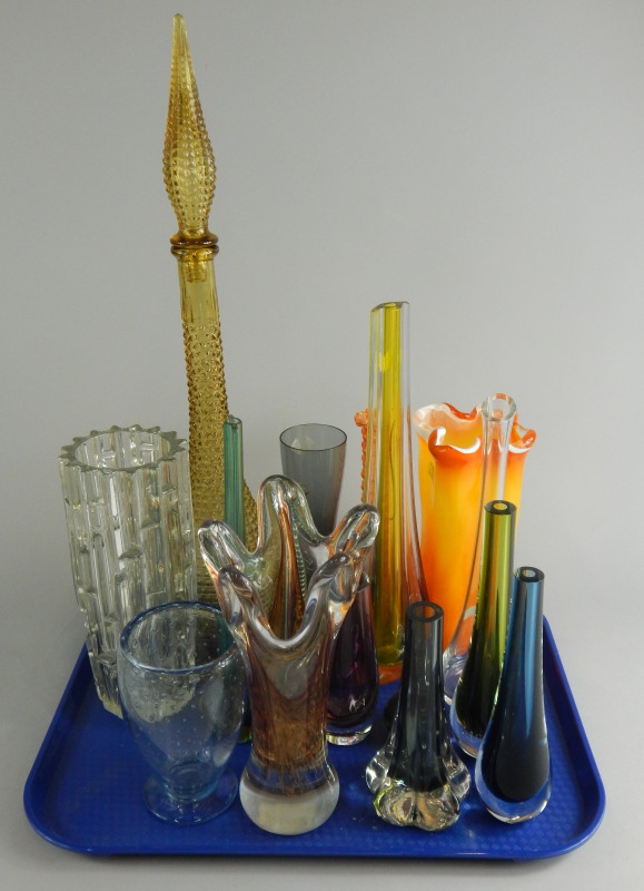 Various Art Glass type vases, to include some Czech pieces.