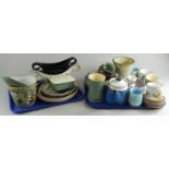 A quantity of Denby ceramics, to include Studio vessels, two handled vase signed to underside,