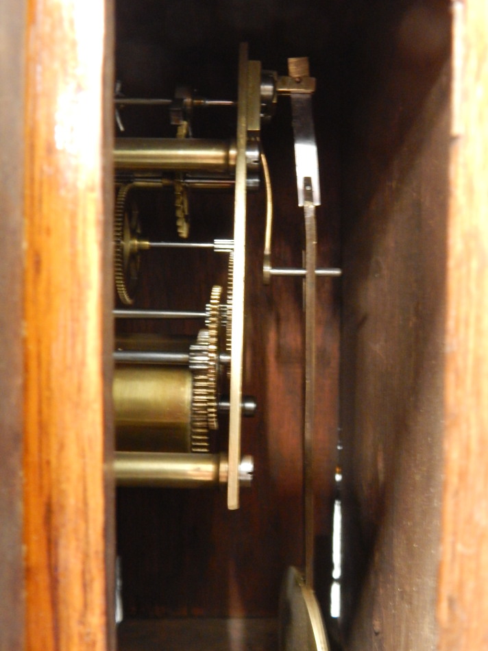 A late 19thC oak railway wall clock, the dial painted with the inscription Cambrian R.Y.S. and the - Image 3 of 3