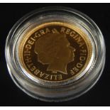 A 2002 Queen Elizabeth II Golden Jubilee half sovereign, retailed by the London Mint Office, with