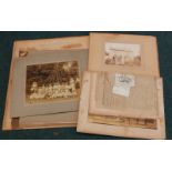 Various photographs, etc., depicting people in the late 19th/early 20thC dress, a horse and cart,