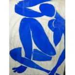 After Henri Matisse. Nu Bleu IV, coloured poster, 89cm x 57cm