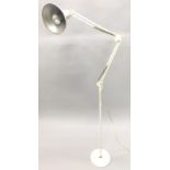 A H.C.F Denmark adjustable retro style white painted architect's or standard lamp.