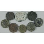 Eight Roman style coins, for Constantine I, Licinius Crispus etc., to include some replicas