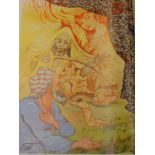 A folio sized Rubaiyat, illustrated by Mohammed Tajvidi (1925-1995), containing a number of colour