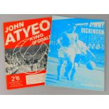 Football handbooks, John Atyeo - 1966 and Jimmy Dickinson - 1965