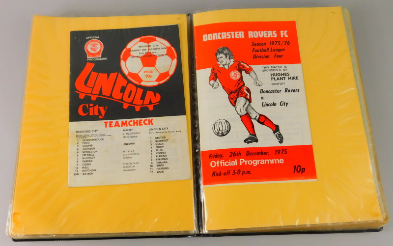 Football programmes, Lincoln City home and away season 1975/76, Division four Championship season (