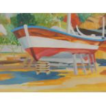 Phil Bowman (b.1954). Fishing Boat, artist signed coloured print, 26cm x 35cm, and five other