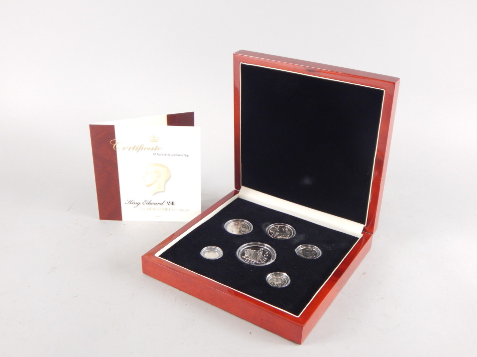 A 1936 new strike pattern set coin collection, King Edward VIII, with certificate, in fitted case