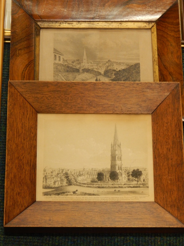 Three 19thC engravings of Louth, a watercolour of Nettleham Parish Church by J B Horner etc. - Image 4 of 4