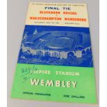 A football programme, for FA Cup Final 1960 Blackburn Rovers -v- Wolverhampton Wanderers (Wolves)